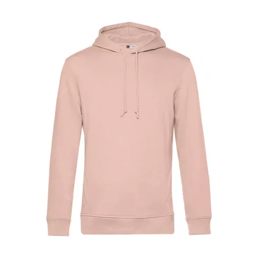 Férfi kapucnis hosszú ujjú organikus pulóver B and C Organic Hooded 3XL, Világos rózsaszín (Róz