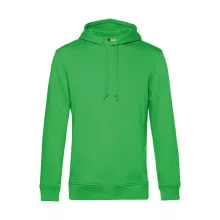 Férfi kapucnis hosszú ujjú organikus pulóver B and C Organic Hooded S, Almazöld