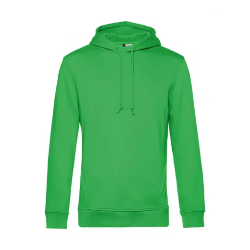 Férfi kapucnis hosszú ujjú organikus pulóver B and C Organic Hooded L, Almazöld