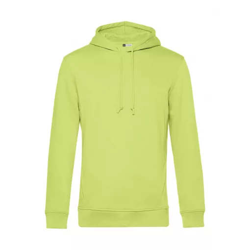 Férfi kapucnis hosszú ujjú organikus pulóver B and C Organic Hooded XL, Lime zöld