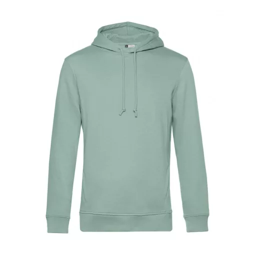 Férfi kapucnis hosszú ujjú organikus pulóver B and C Organic Hooded 2XL, Sage