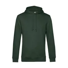 Férfi kapucnis hosszú ujjú organikus pulóver B and C Organic Hooded M, Sötétzöld