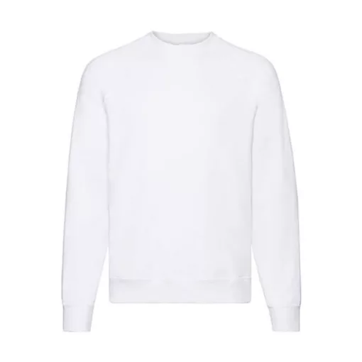 Uniszex Pulóver  Hosszú ujjú Fruit of the Loom Sweatshirt Raglan   Fehér   urespolo.hu