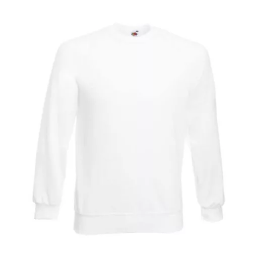 Uniszex Pulóver  Hosszú ujjú Fruit of the Loom Sweatshirt Raglan   Fehér   urespolo.hu