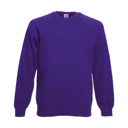 Uniszex Pulóver  Hosszú ujjú Fruit of the Loom Sweatshirt Raglan   Fehér   urespolo.hu
