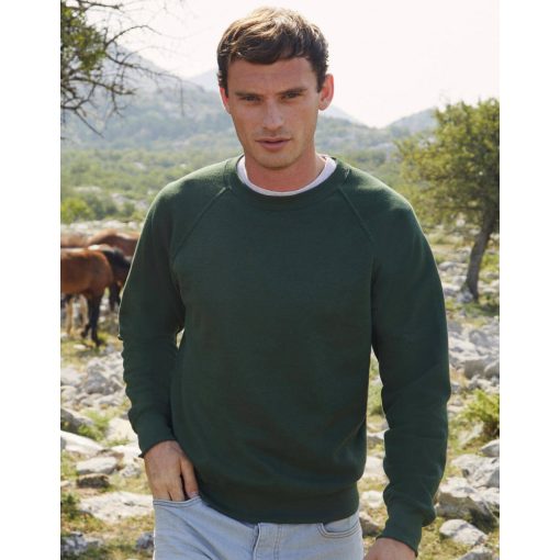 Uniszex hosszú ujjú pulóver Fruit of the Loom Classic Raglan Sweat 3XL, Sötétkék (navy)