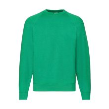 Uniszex Pulóver  Hosszú ujjú Fruit of the Loom Sweatshirt Raglan   Kelly zöld   urespolo.hu