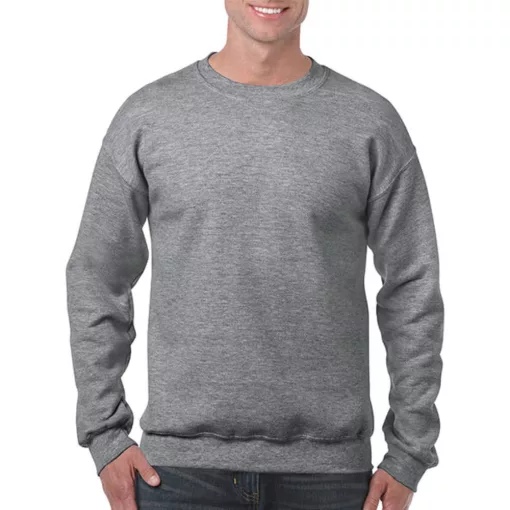 Uniszex Pulóver  Hosszú ujjú Gildan Heavy Blend Adult Crewneck Sweat   Heather grafitszürke   u