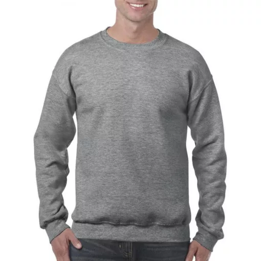 Uniszex Pulóver  Hosszú ujjú Gildan Heavy Blend Adult Crewneck Sweat   Heather grafitszürke   u