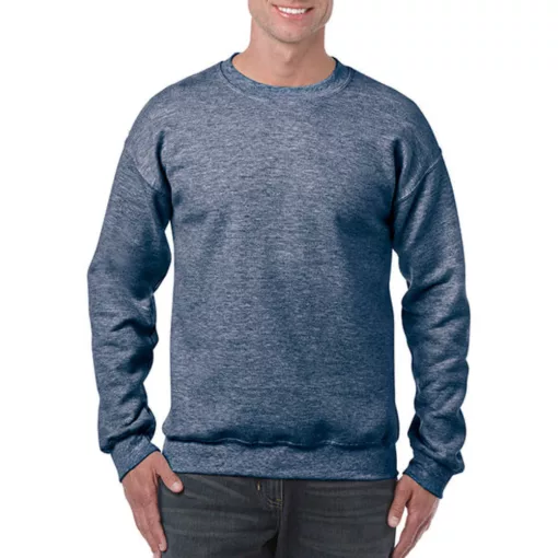 Uniszex Pulóver  Hosszú ujjú Gildan Heavy Blend Adult Crewneck Sweat   Heather Sötétkék   uresp