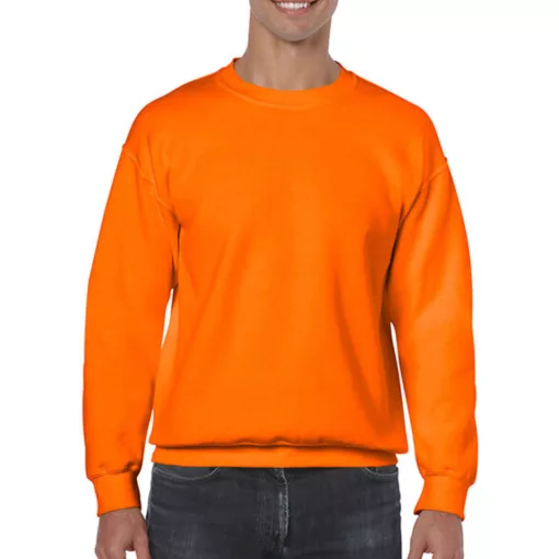 Uniszex Pulóver  Hosszú ujjú Gildan Heavy Blend Adult Crewneck Sweat   Safety narancssárga   ur