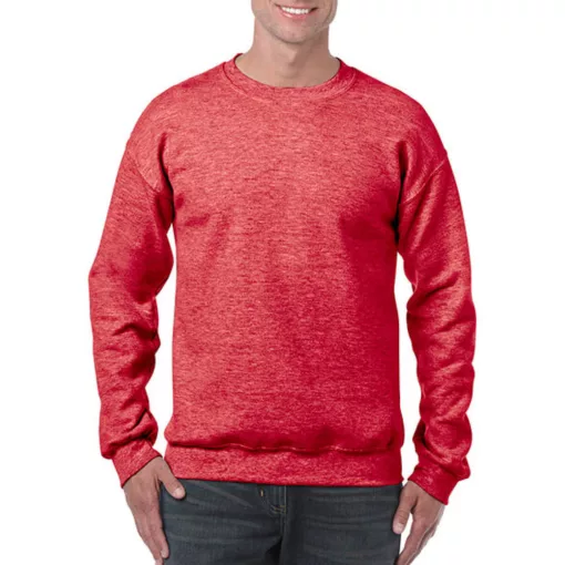 Uniszex Pulóver  Hosszú ujjú Gildan Heavy Blend Adult Crewneck Sweat   Heather skarlátvörös   u