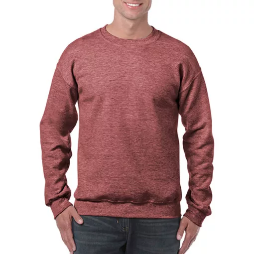Uniszex Pulóver  Hosszú ujjú Gildan Heavy Blend Adult Crewneck Sweat   Heather Maroon   urespol