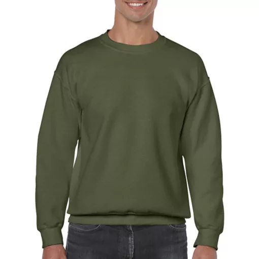 Uniszex Pulóver  Hosszú ujjú Gildan Heavy Blend Adult Crewneck Sweat   Katonai zöld   urespolo.