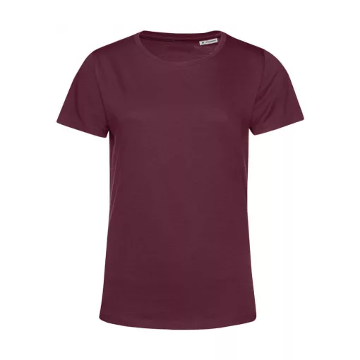 Női rövid ujjú organikus póló B and C #Organic E150 /women L, Burgundi vörös