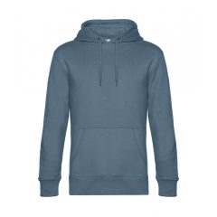 Uniszex kapucnis hosszú ujjú pulóver B and C KING Hooded XL, Skandináv kék