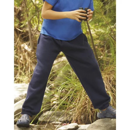 Gyerek Tréningnadrág  Hosszú Fruit of the Loom Premium Elasticated Cuff Jog Pants Kids   Fekete