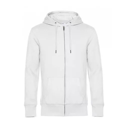 Férfi kapucnis hosszú ujjú pulóver B and C KING Zipped Hooded M, Fehér