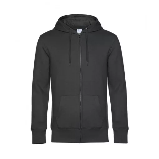 Férfi kapucnis hosszú ujjú pulóver B and C KING Zipped Hooded 4XL, Aszfalt szürke