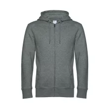 Férfi kapucnis hosszú ujjú pulóver B and C KING Zipped Hooded XL, Heather Mid Szürke