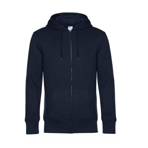 Férfi kapucnis hosszú ujjú pulóver B and C KING Zipped Hooded M, Sötétkék (navy)