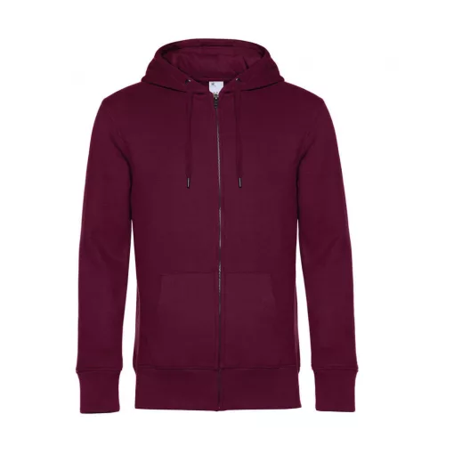 Férfi kapucnis hosszú ujjú pulóver B and C KING Zipped Hooded 2XL, Sötét Cherry