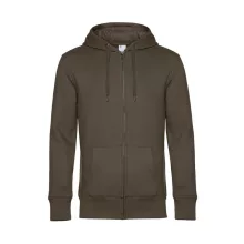 Férfi kapucnis hosszú ujjú pulóver B and C KING Zipped Hooded M, Khaki