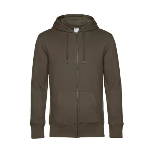Férfi kapucnis hosszú ujjú pulóver B and C KING Zipped Hooded M, Khaki