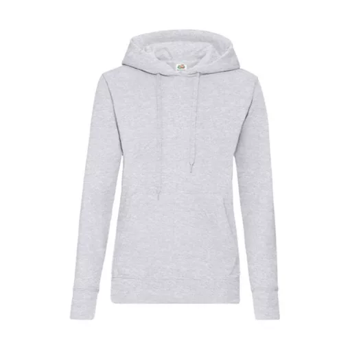 Női Pulóver Kapucnis Hosszú ujjú Fruit of the Loom Classic Hooded Sweat Lady-Fit   Heather szür