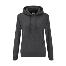Női kapucnis hosszú ujjú pulóver Fruit of the Loom Ladies' Classic Hooded Sweat M, Sötét heathe