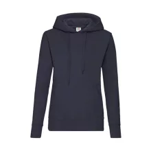 Női Pulóver Kapucnis Hosszú ujjú Fruit of the Loom Classic Hooded Sweat Lady-Fit   Mély sötétké