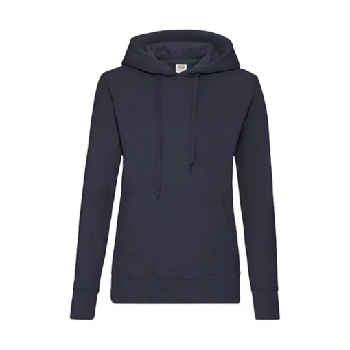 Női Pulóver Kapucnis Hosszú ujjú Fruit of the Loom Classic Hooded Sweat Lady-Fit   Mély sötétké