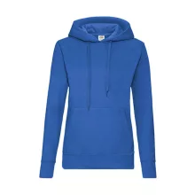 Női Pulóver Kapucnis Hosszú ujjú Fruit of the Loom Classic Hooded Sweat Lady-Fit   Királykék