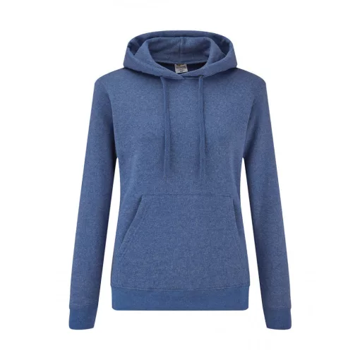 Női kapucnis hosszú ujjú pulóver Fruit of the Loom Ladies' Classic Hooded Sweat M, Retró Heathe