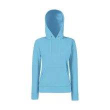 Női Pulóver Kapucnis Hosszú ujjú Fruit of the Loom Classic Hooded Sweat Lady-Fit   Azur kék   u
