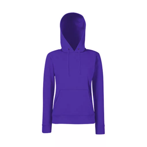 Női Pulóver Kapucnis Hosszú ujjú Fruit of the Loom Classic Hooded Sweat Lady-Fit   Azur kék   u