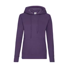 Női Pulóver Kapucnis Hosszú ujjú Fruit of the Loom Classic Hooded Sweat Lady-Fit   Lila   uresp