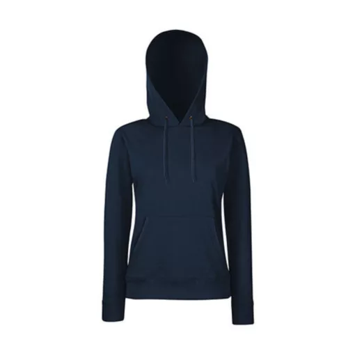 Női Pulóver Kapucnis Hosszú ujjú Fruit of the Loom Classic Hooded Sweat Lady-Fit   Piros   ures