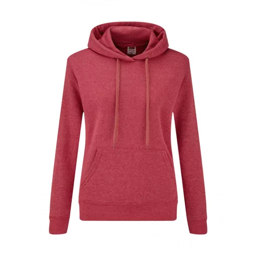 Női kapucnis hosszú ujjú pulóver Fruit of the Loom Ladies' Classic Hooded Sweat S, Vintage Heat