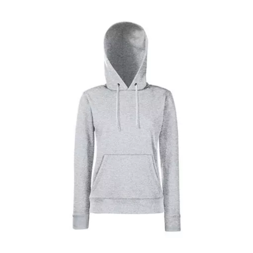 Női Pulóver Kapucnis Hosszú ujjú Fruit of the Loom Classic Hooded Sweat Lady-Fit   Fuchsia   ur