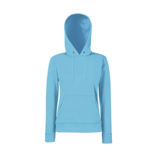 Női Pulóver Kapucnis Hosszú ujjú Fruit of the Loom Classic Hooded Sweat Lady-Fit   Sötétzöld