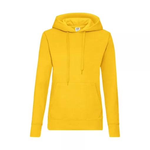 Női Pulóver Kapucnis Hosszú ujjú Fruit of the Loom Classic Hooded Sweat Lady-Fit   Napraforgó s