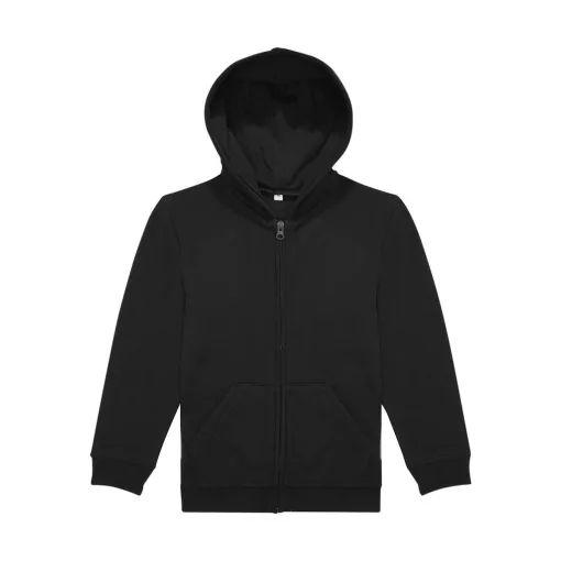 B and C ID.334 Zip Hood /kids WK003 Black 7/8 (122/128)