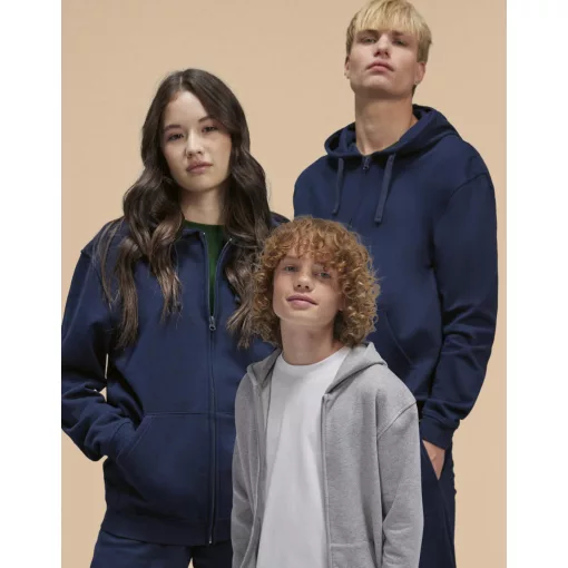 B and C ID.334 Zip Hood /kids WK003 Black 7/8 (122/128)