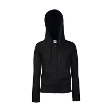 Női Pulóver Kapucnis Hosszú ujjú Fruit of the Loom Premium Hooded Sweat Jacket Lady-Fit   Fehér