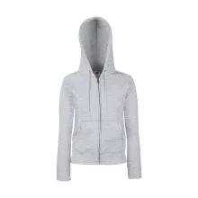 Női Pulóver Kapucnis Hosszú ujjú Fruit of the Loom Premium Hooded Sweat Jacket Lady-Fit   Fehér