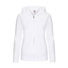 Női Pulóver Kapucnis Hosszú ujjú Fruit of the Loom Premium Hooded Sweat Jacket Lady-Fit   Fehér