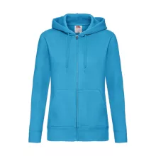 Női Pulóver Kapucnis Hosszú ujjú Fruit of the Loom Premium Hooded Sweat Jacket Lady-Fit   Azur