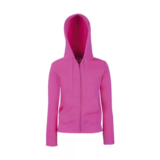 Női Pulóver Kapucnis Hosszú ujjú Fruit of the Loom Premium Hooded Sweat Jacket Lady-Fit   Azur