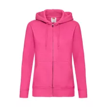 Női Pulóver Kapucnis Hosszú ujjú Fruit of the Loom Premium Hooded Sweat Jacket Lady-Fit   Fuchs